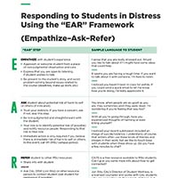 Responding to Students in Distress Using the “EAR” Framework