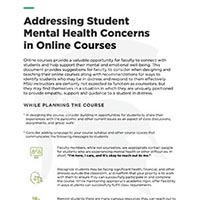 Addressing Student Mental Health Concerns in Online Courses